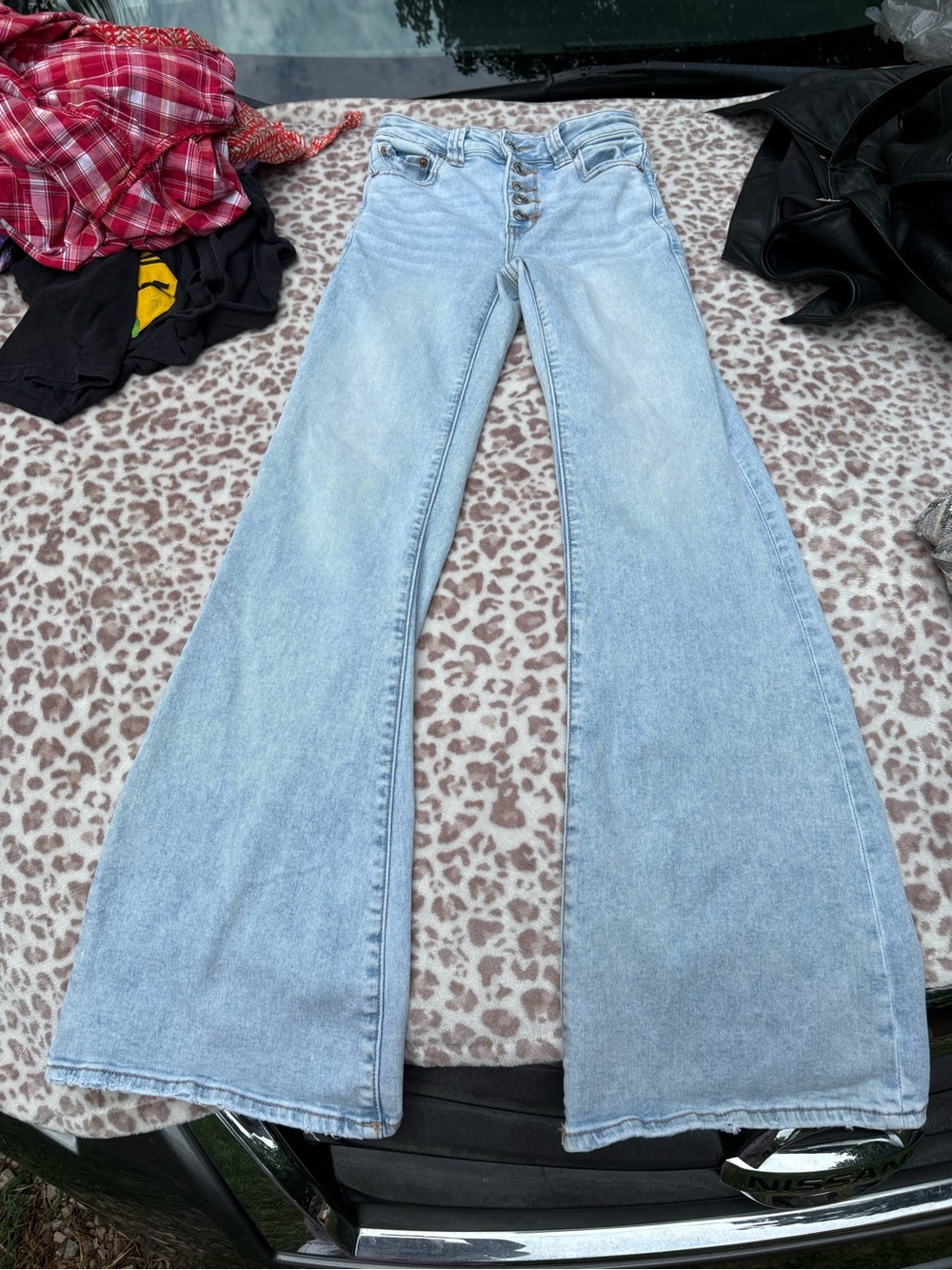 Light Wash Women's Flare Jeans High Waist Size 00